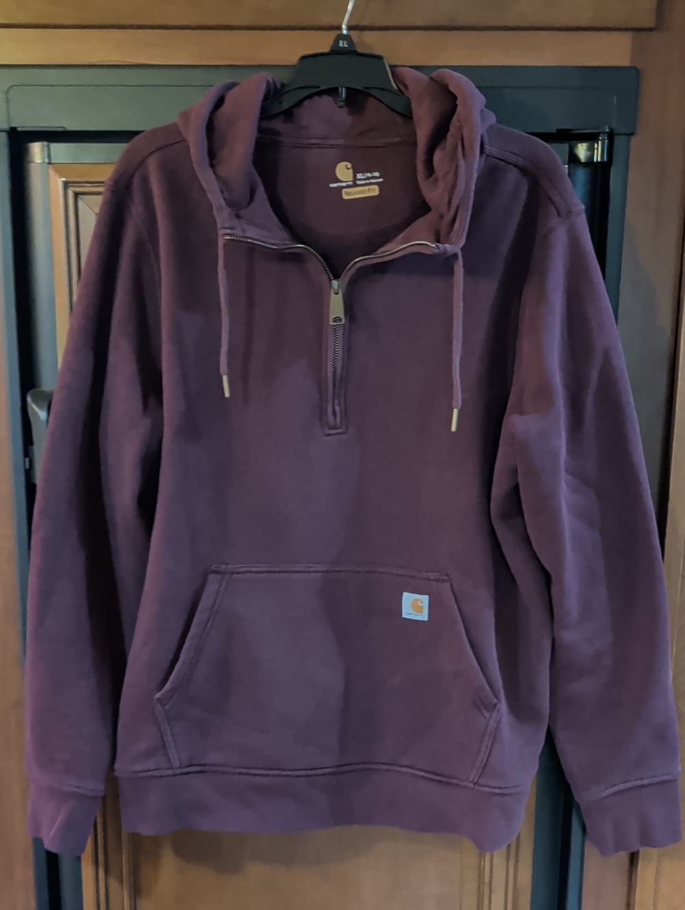 Carhartt Plum Quarter-Zip Hoodie Sweatshirt